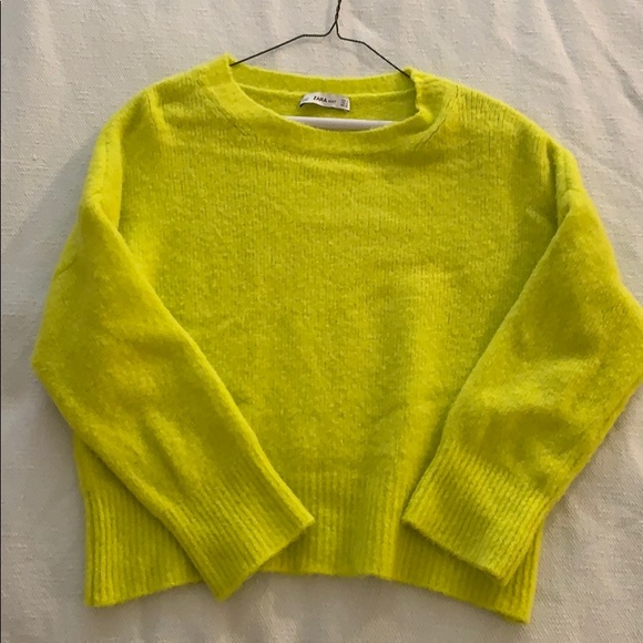 zara neon yellow sweater